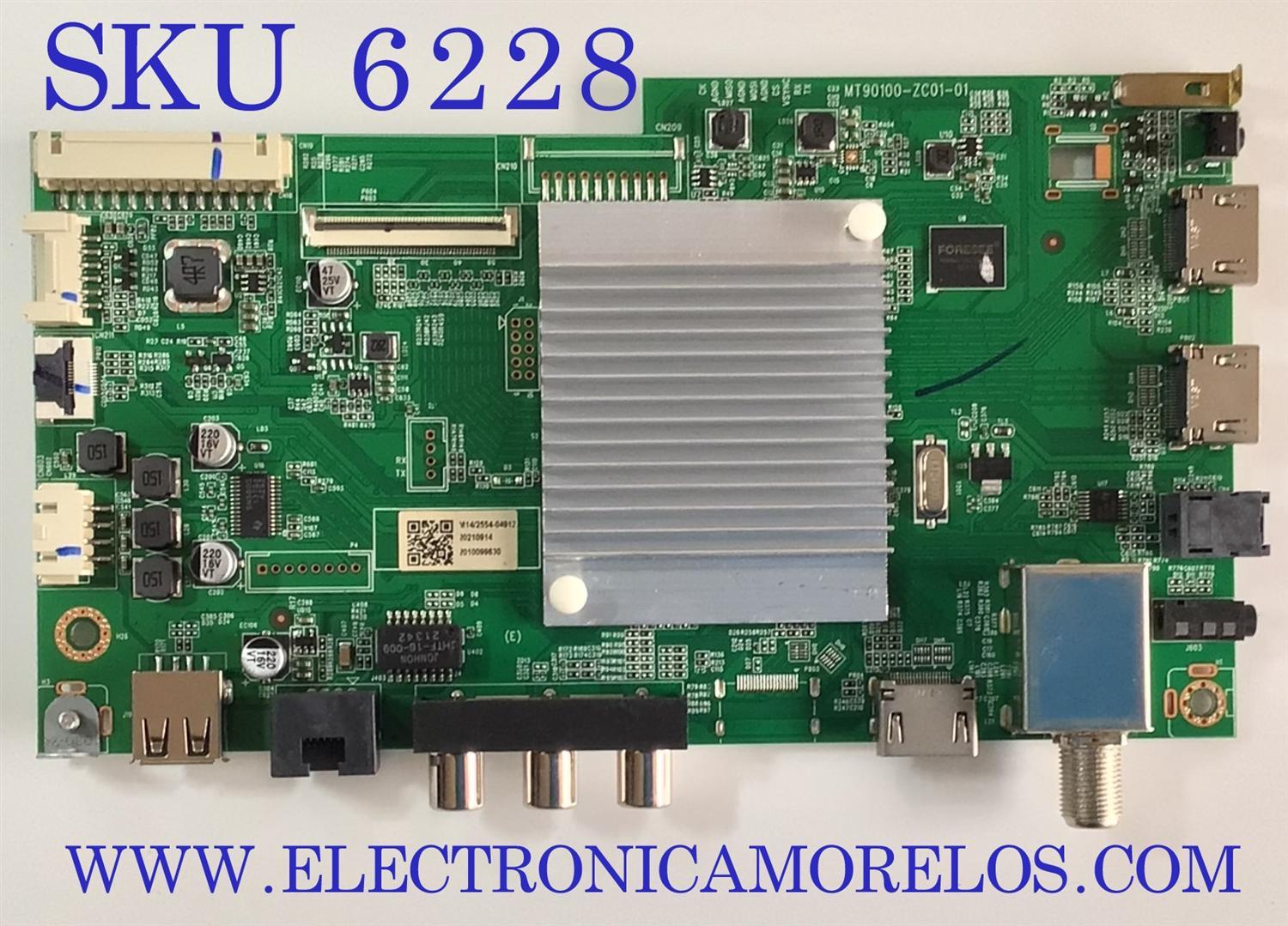 MAIN ORIGINAL PARA SMART TV JVC 4K RESOLUCION (3840 x 2160) / NUMERO DE PARTE 515C90100M14 / MT90100-ZC01-01 / 20210914 / 2010099630 / M14/2554-04912 / DISPLAY V500DJ7-QE1 / MODELO LT-50MAW595